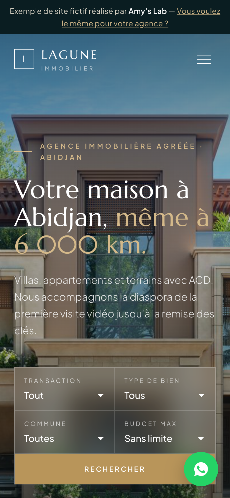 Site d'exemple Lagune Immobilier